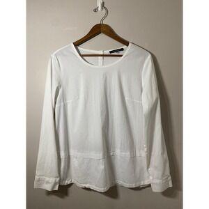 Jennifer & Grace Top Womens Large Lightweight Layered Long‎ Sleeve Button Back